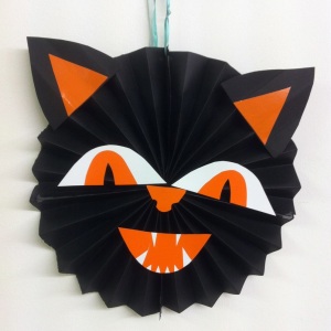 black cat halloween concertina pinwheel decoration