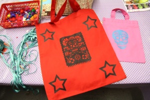 Bags printed with Day Of The Dead designs
