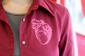 Shirt printed with a heart